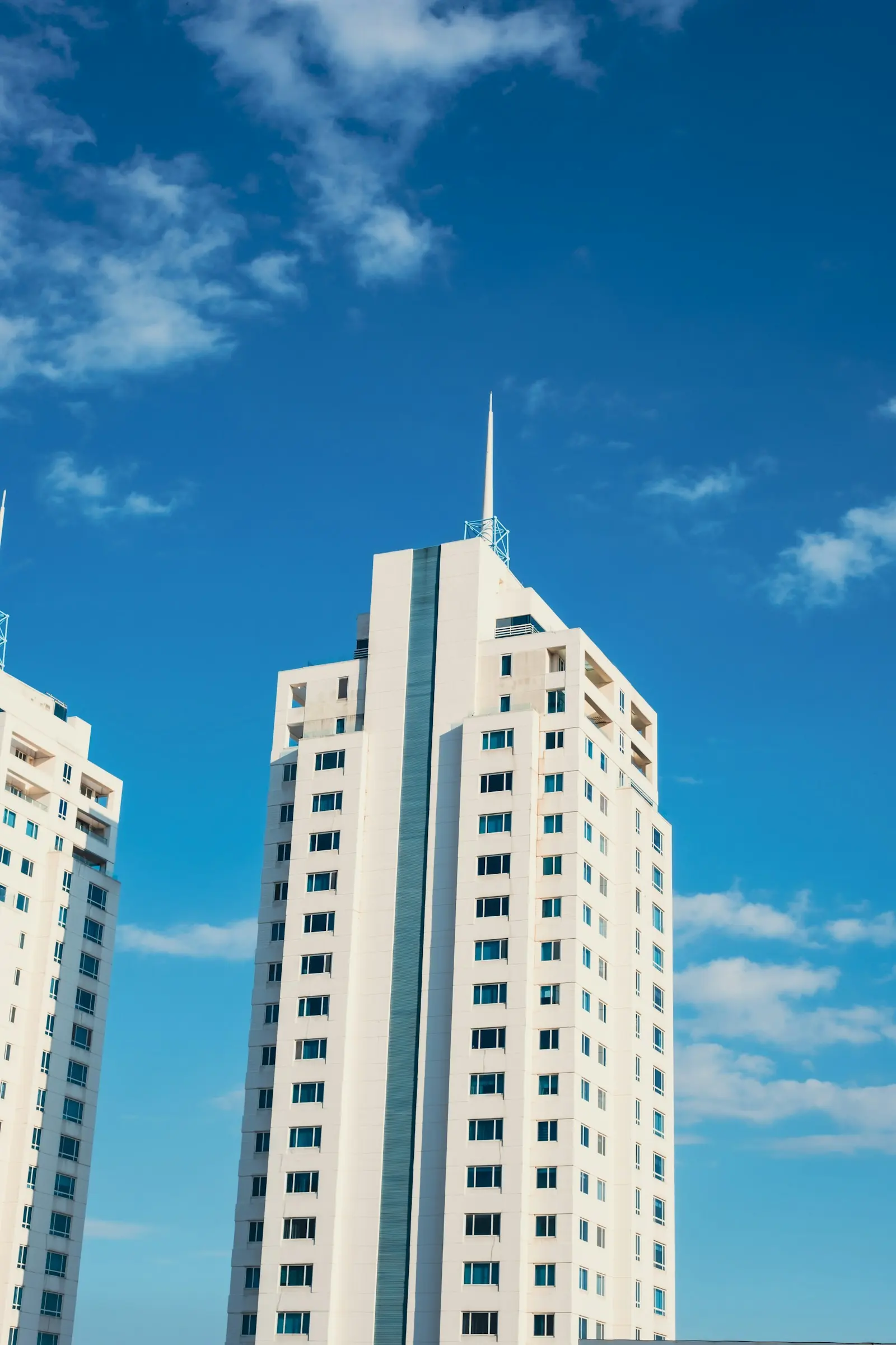 Bright modern residential architecture beneath a blue Istanbul sky