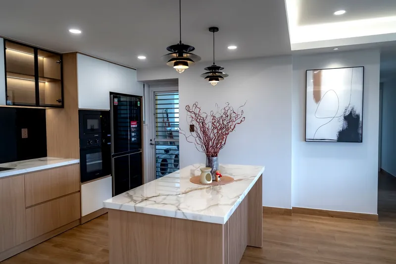 Illustrative stock image for an example listing: Kitchen and dining area of 3-Bedroom Duplex in Ortaköy