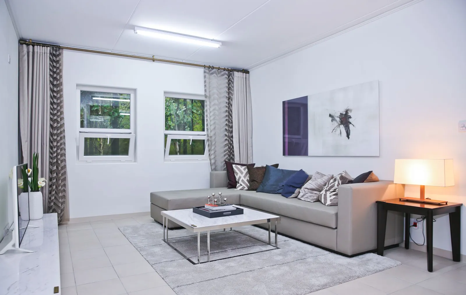 Illustrative stock image for an example listing: Main living area of 1-Bedroom Apartment in Bomonti