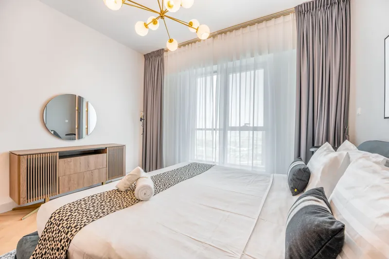 Illustrative stock image for an example listing: Primary bedroom of 3-Bedroom Duplex in Gümüşsuyu