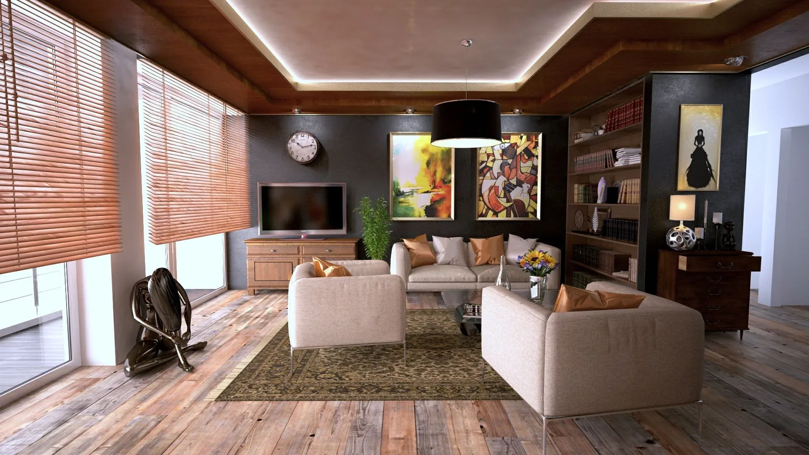 Illustrative stock image for an example listing: Main living area of 3-Bedroom Apartment in Kayaşehir